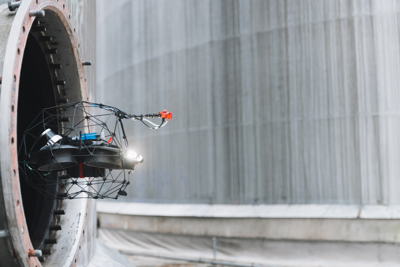 Scout 137 drone performing NDT inspection in confined space